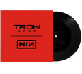 Vinyl record with red cover featuring 'TRON ARES' and 'NIN' logos on a white background