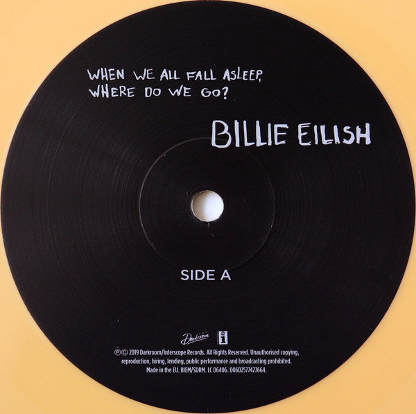 Billie Eilish ‎– When We All Fall Asleep, Where Do We Go?-LP-Darkroom- BE06406-Muckypeg records